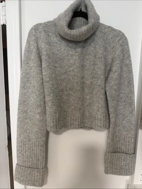 & Other Stories Light Gray Chunky Turtleneck Sweater